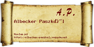 Albecker Paszkál névjegykártya